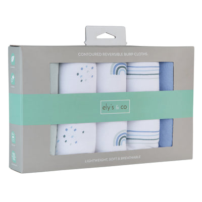 Ely's & Co. Absorbent Contoured Burp Cloth Five Pack - Blue Rainbow Collection
