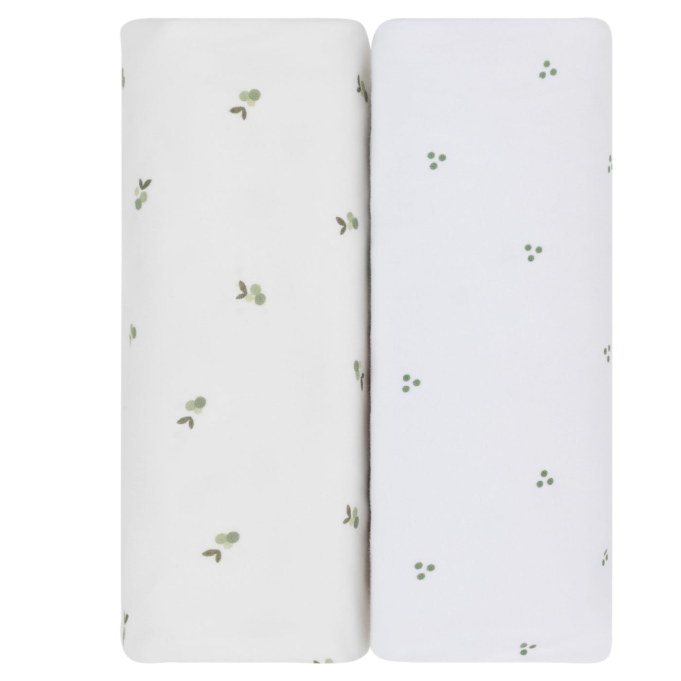 Ely's & Co. Waterproof Two Pack Bassinet Sheets - Berry Collection Sage