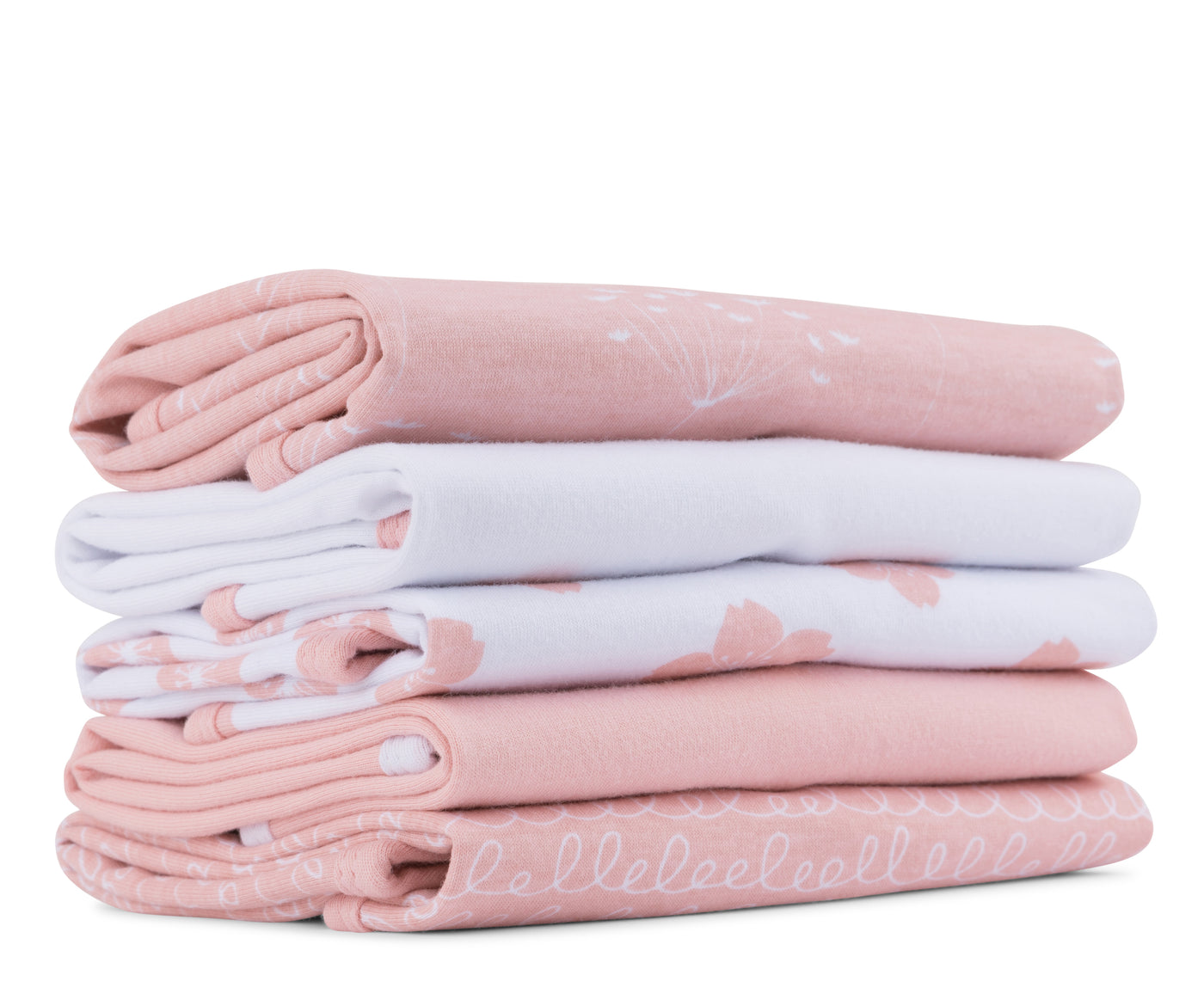 Ely's & Co. Waterproof Square Burp Cloth Five Pack - Pink Collection