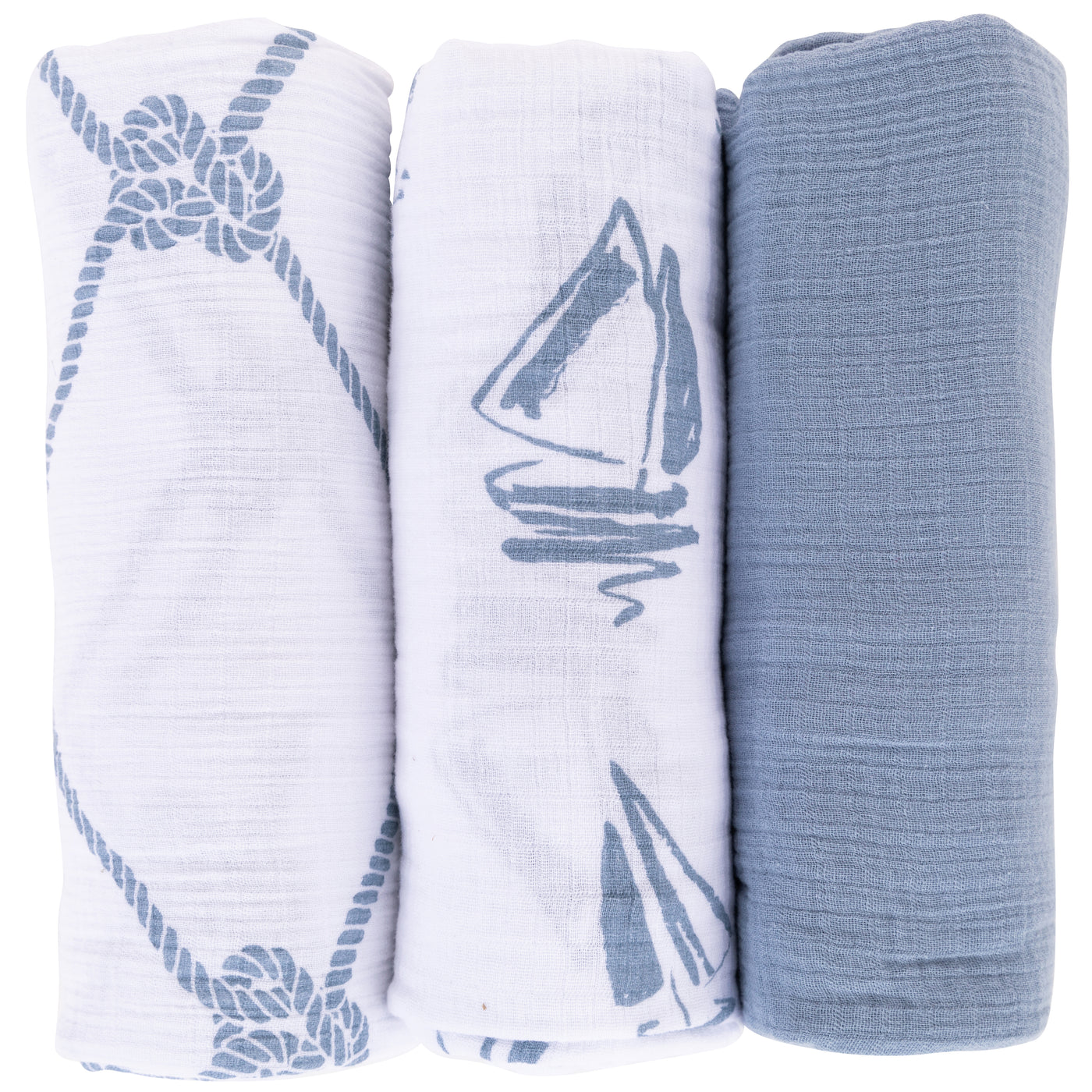 Ely's & Co. Muslin Swaddle Three Pack - Nautical Collection