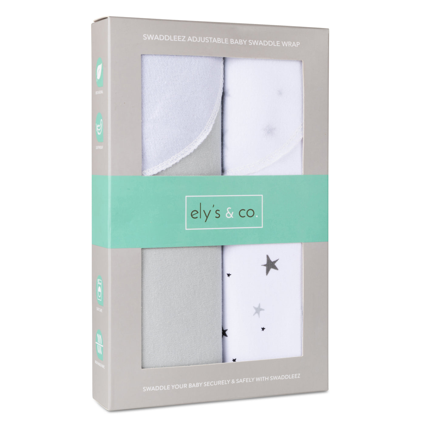 Ely's & Co. Two Pack Swaddle Pouches - Star Collection Gray