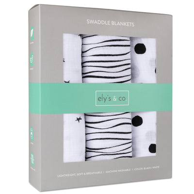 Ely's & Co. Muslin Swaddle Three Pack - Abstract Combo Collection