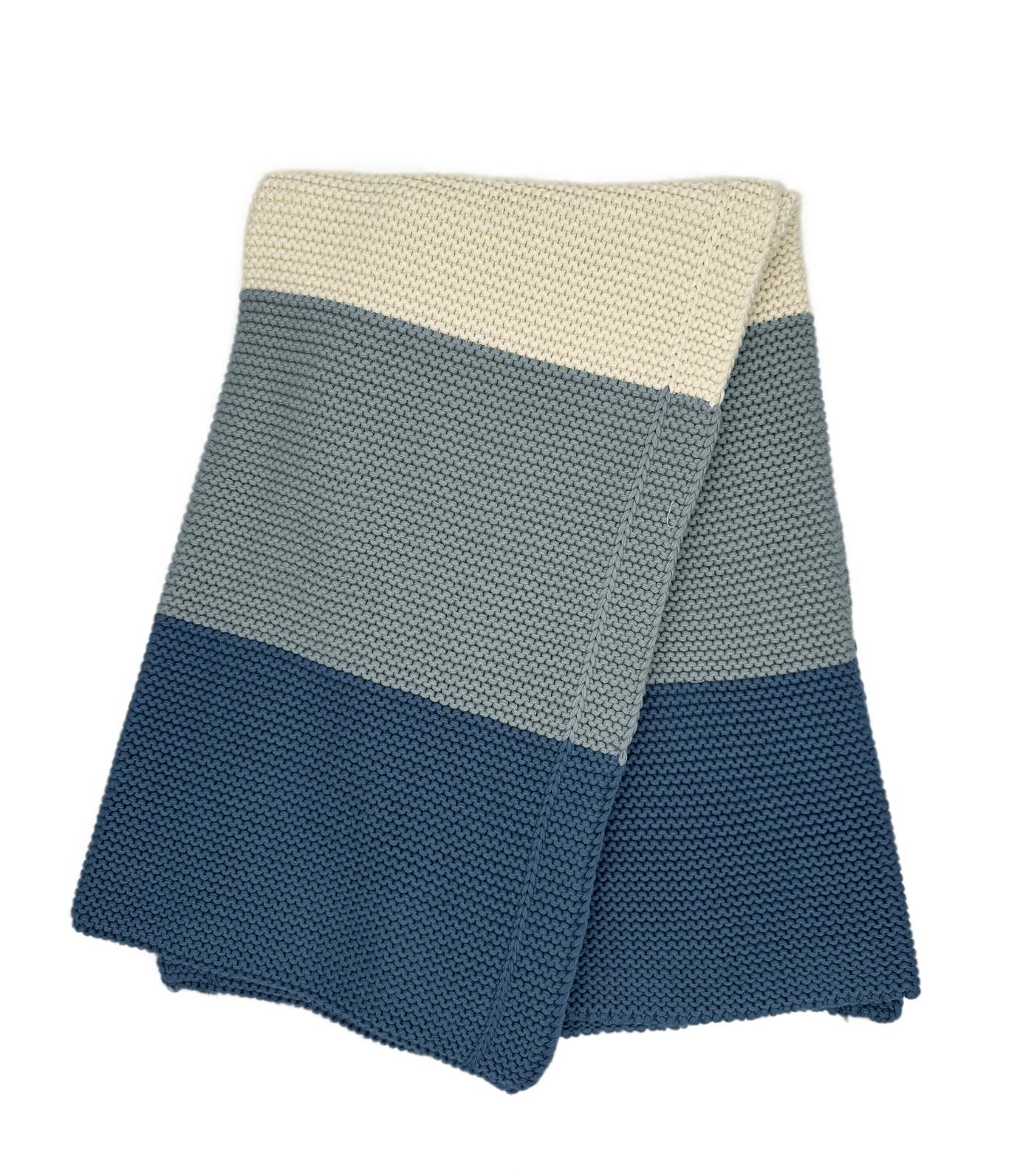 Papillon Tricolor Chunky Knit Blue/Ivory Blanket