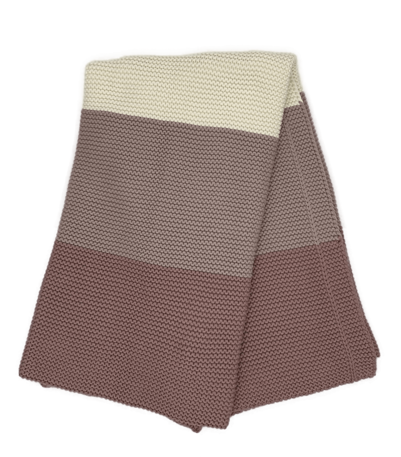 Papillon Tricolor Chunky Knit Mauve/Ivory Blanket
