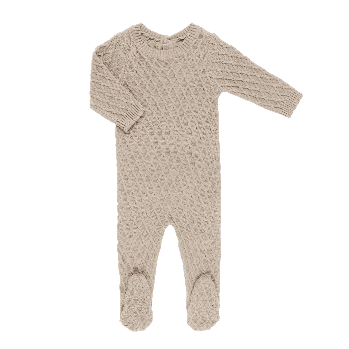 Tricot Bebe Braided Knit Oatmeal Footie