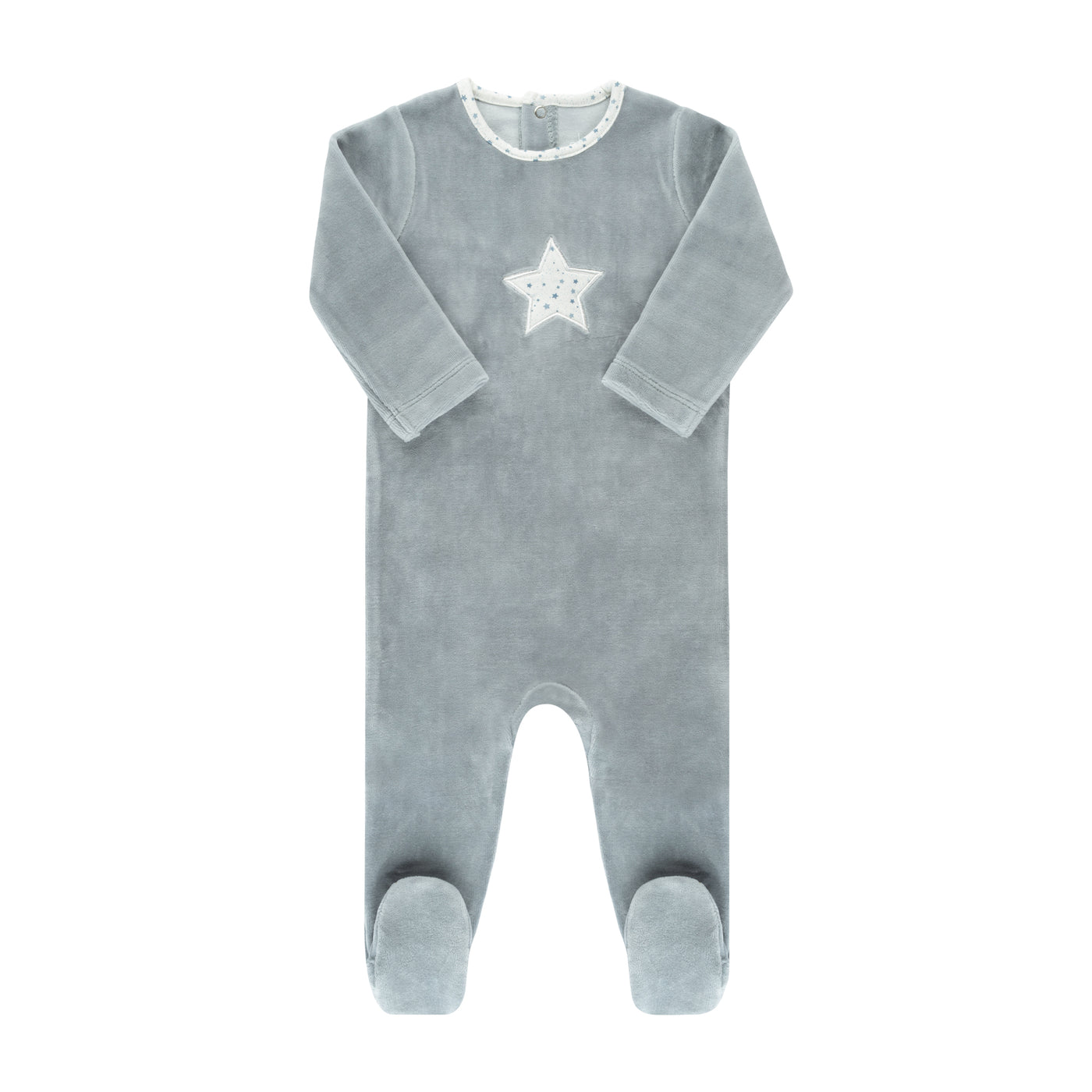 Ely's & Co. Star Blue Velour Footie