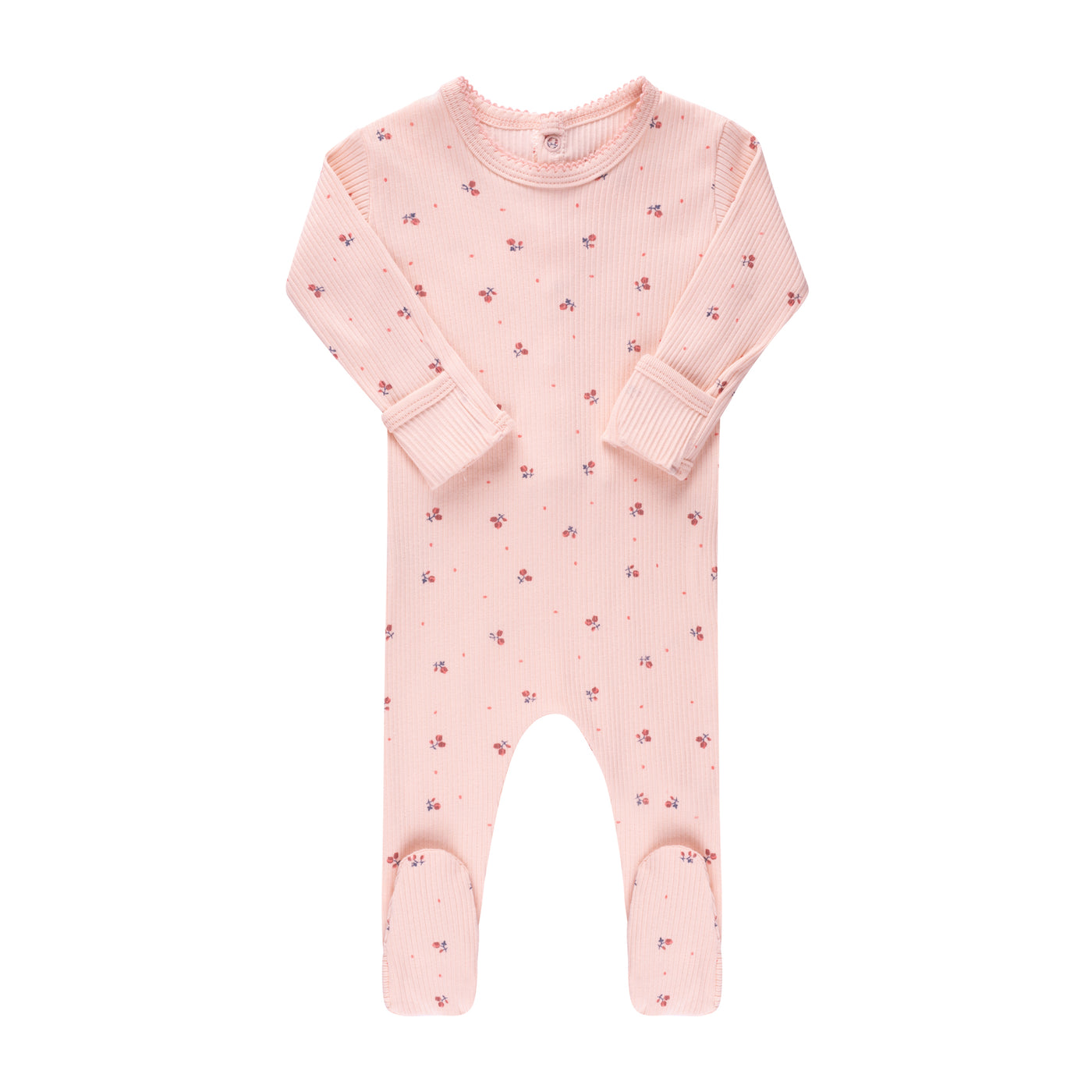 Ely's & Co. Ribbed Cotton Tulip Pink Footie