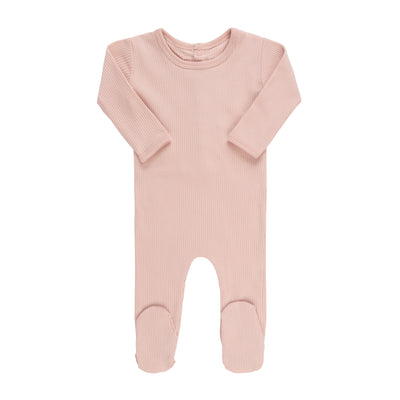 Ely's & Co. Ribbed Solid Collection Blush Footie with Beanie