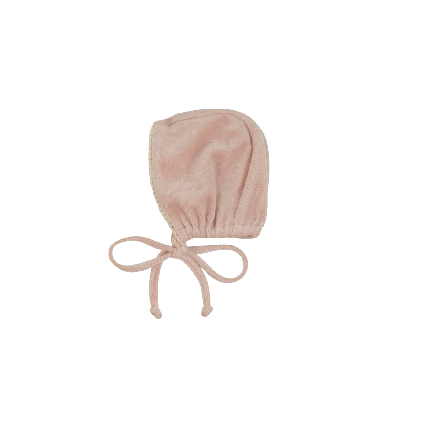 Citrine Lace Trim Wrap Dusty Pink Footie with Bonnet