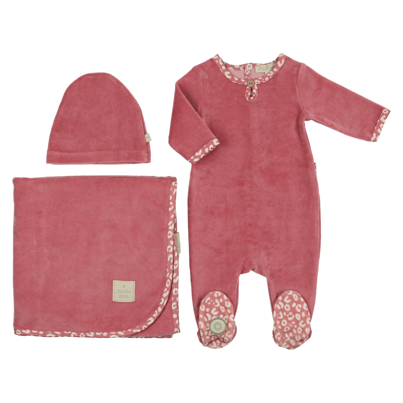 Mon Tresor Leopard Luxe Dusty Rose Three Piece Set