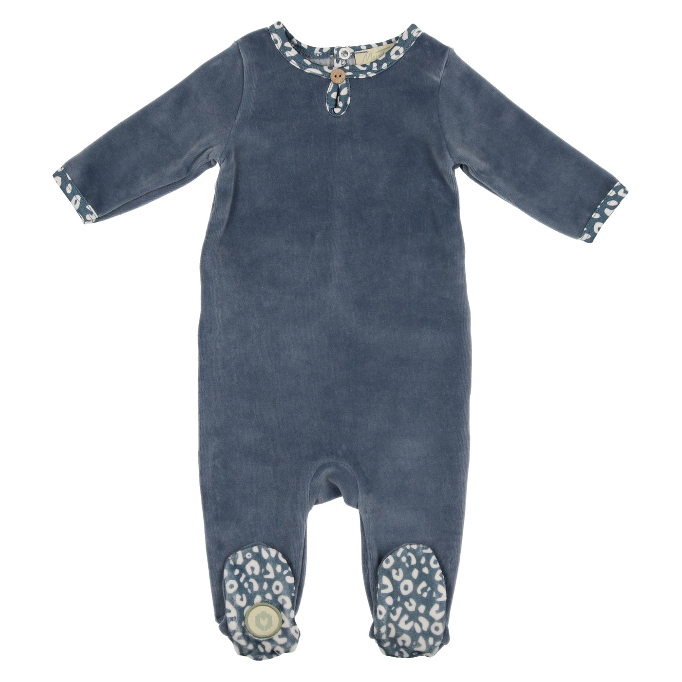 Mon Tresor Leopard Luxe Flintstone Velour Footie