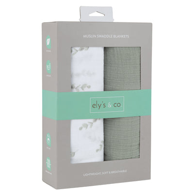 Ely's & Co. Muslin Swaddle Two Pack - Eucalyptus Collection