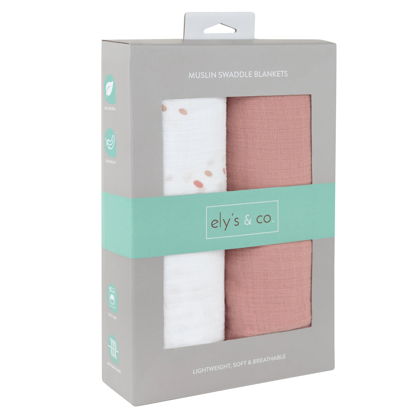 Ely's & Co. Muslin Swaddle Two Pack - Pink Dots Collection