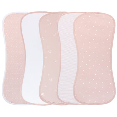 Ely's & Co. Absorbent Contoured Burp Cloth Five Pack - Mauve Tulip Collection