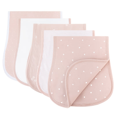 Ely's & Co. Absorbent Contoured Burp Cloth Five Pack - Mauve Tulip Collection