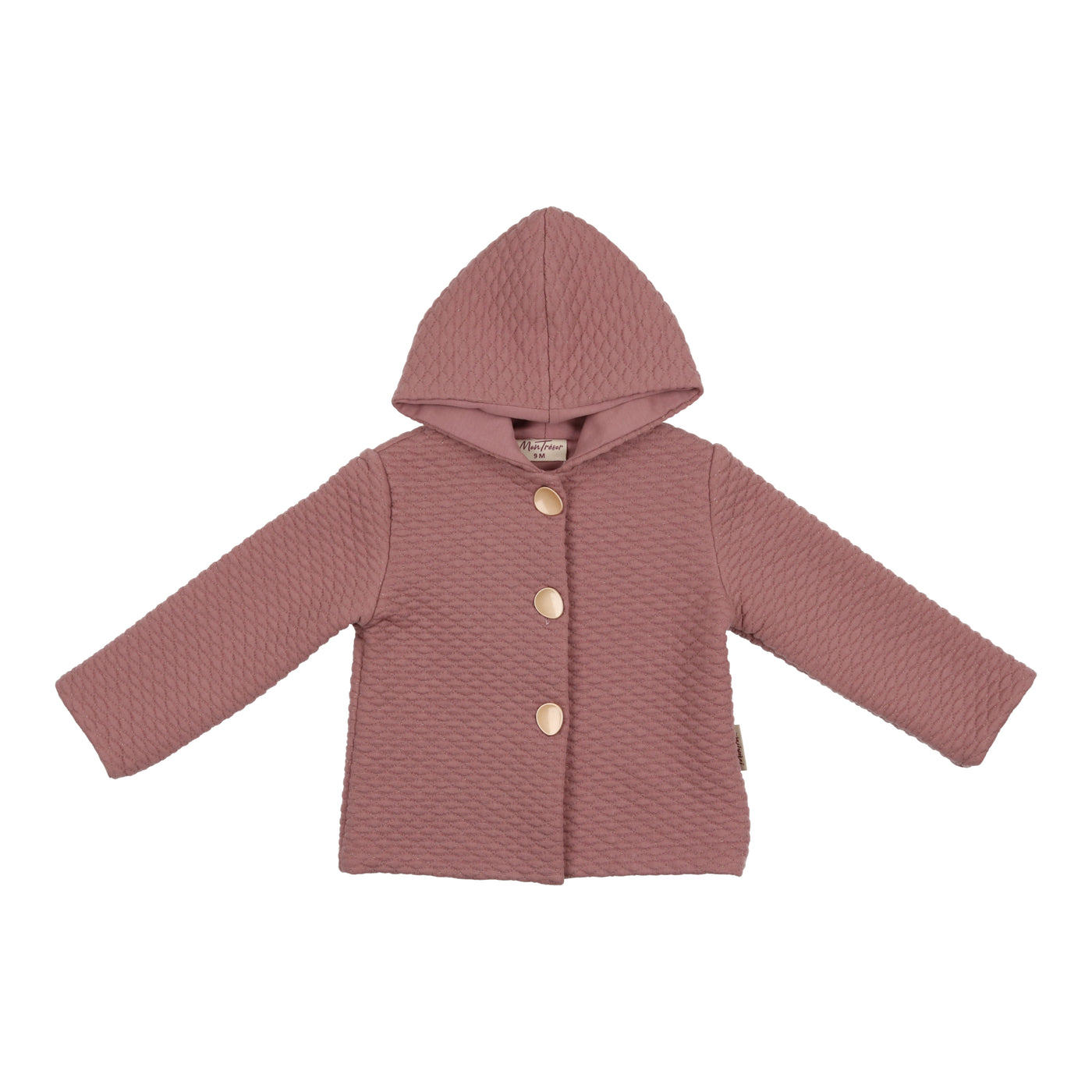 Mon Tresor Quilted Mauve Hooded Jacket