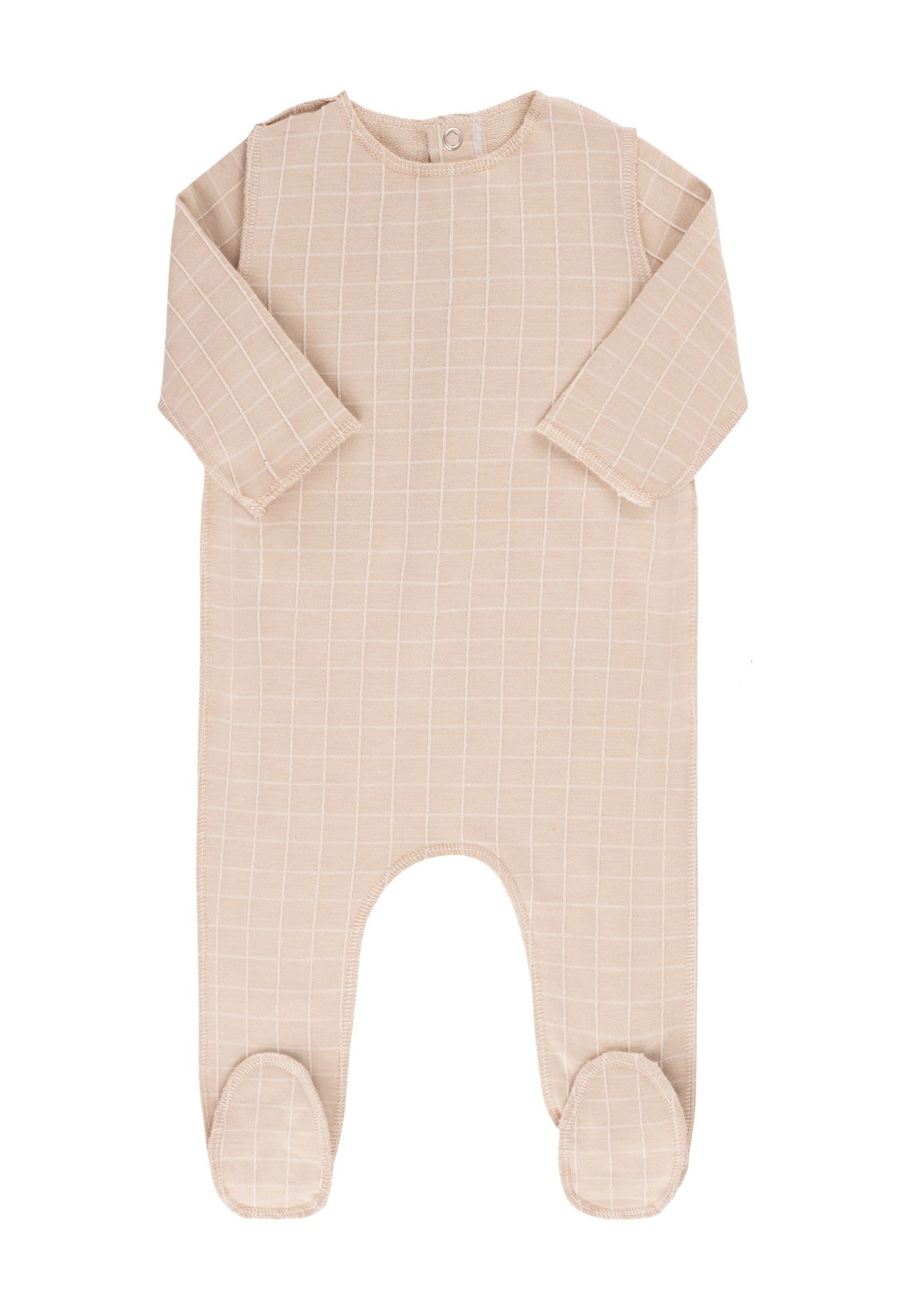 Tricot Bebe Checkered Taupe Footie