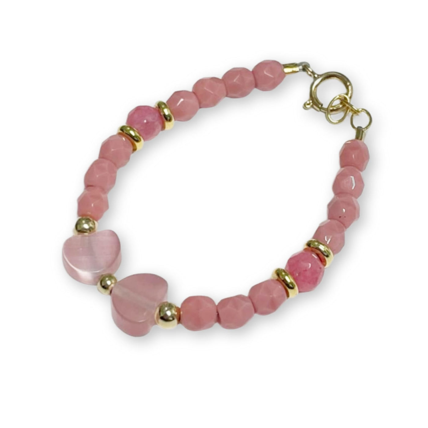 My Little Jewel Pink Coral Beads with Bow Bracelet