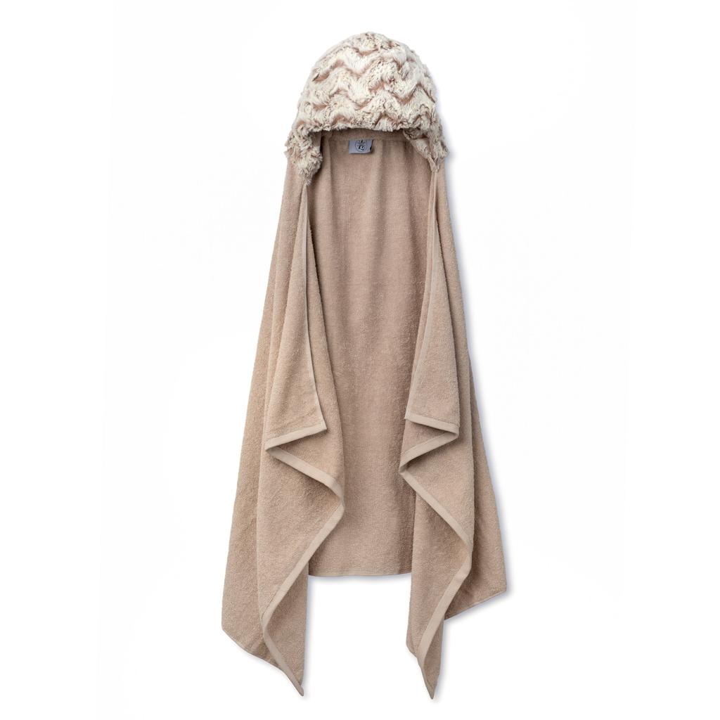 Zandino Ainsley Pecan Mink Hooded Beige Bath Towel