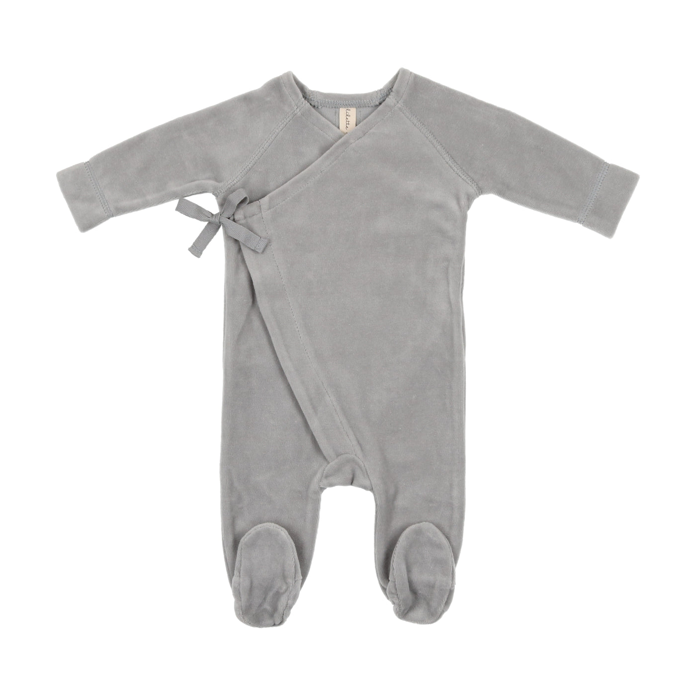 Lilette Wrap Cloud Blue Velour Footie