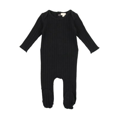 Lil Legs Double Ribbed Black Three Piece Set