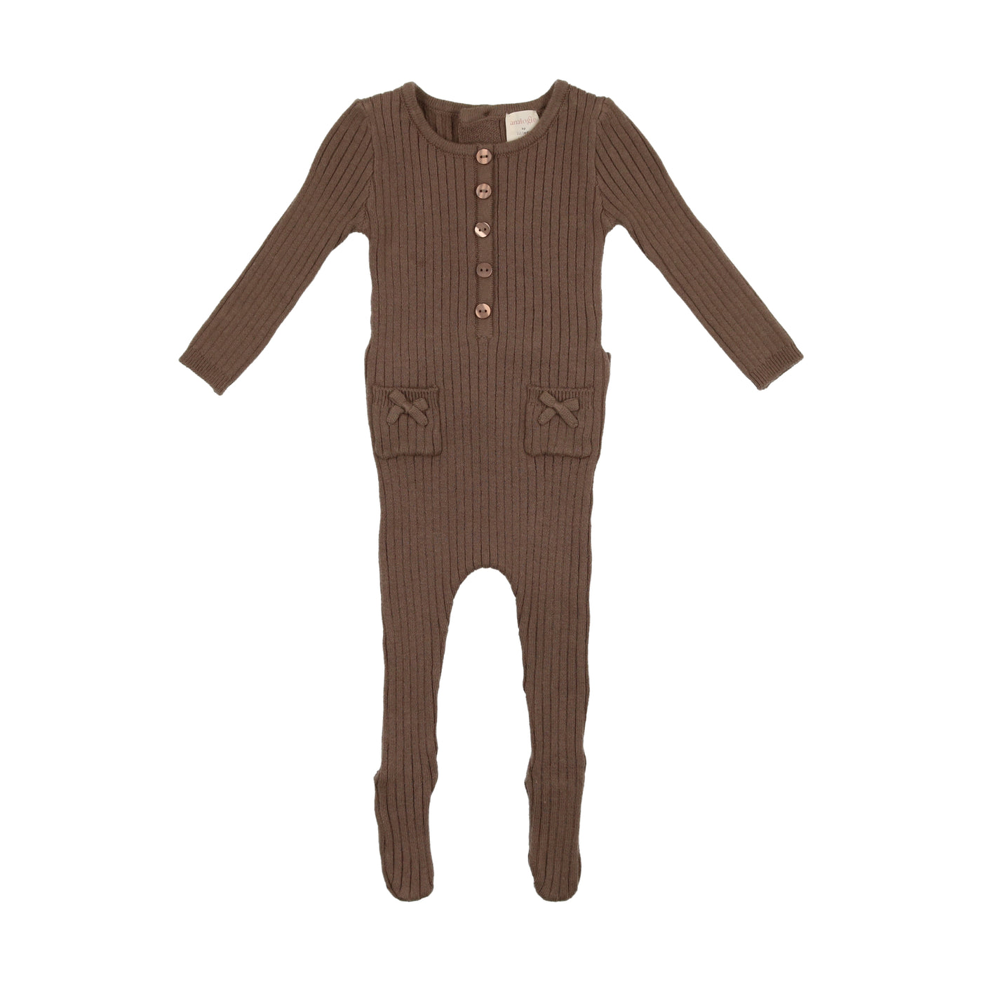 Analogie Two-Pocket Girls Mushroom Knit Rib Three Piece Set