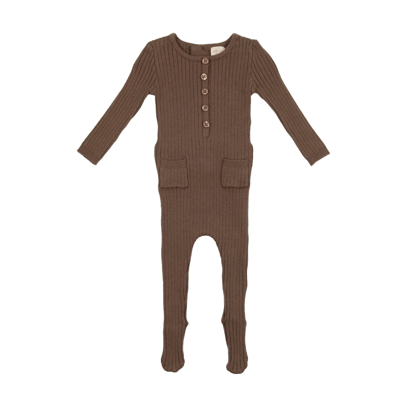 Analogie Two-Pocket Boys Mushroom Knit Rib Footie