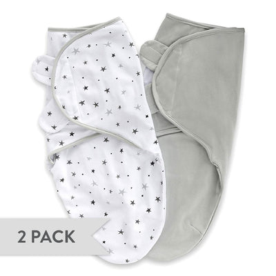 Ely's & Co. Two Pack Swaddle Pouches - Star Collection Gray