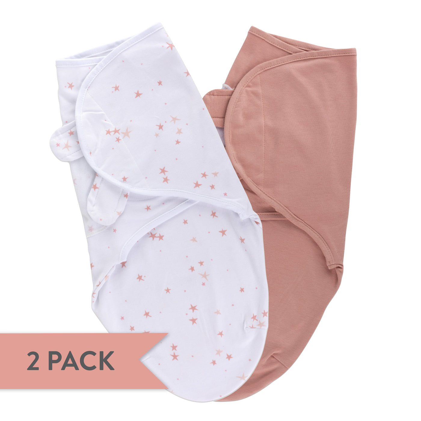 Ely's & Co. Two Pack Swaddle Pouches - Star Collection Pink